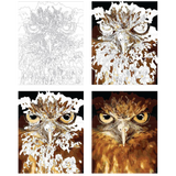 Awesome Owl - relaxing acrylic painting by numbers artwork.